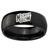 10mm Mountain Dew Dome Black Tungsten Carbide Wedding Engraving Ring