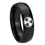 10mm Radiation Dome Black Tungsten Carbide Wedding Engagement Ring