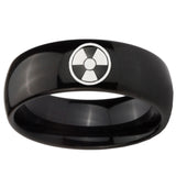 10mm Radiation Dome Black Tungsten Carbide Wedding Engagement Ring