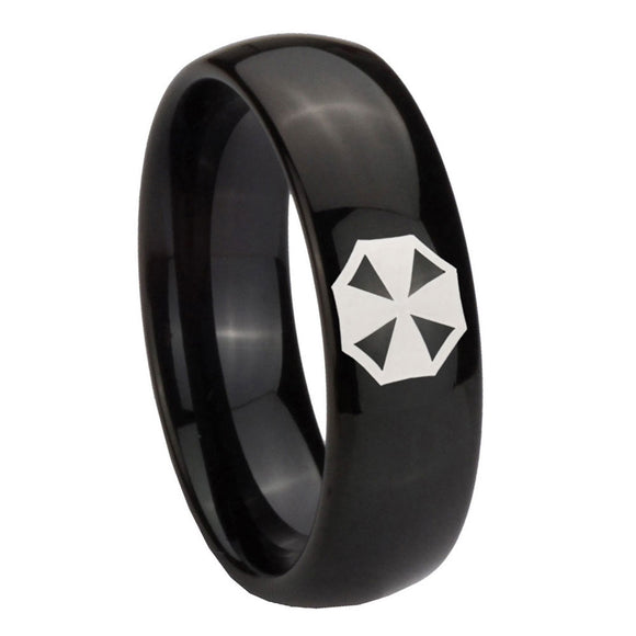 10mm Resident Evil Dome Black Tungsten Carbide Men's Bands Ring