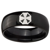 10mm Resident Evil Dome Black Tungsten Carbide Men's Bands Ring