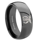 10mm Masonic Shriners Dome Black Tungsten Carbide Men's Ring