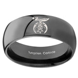 10mm Masonic Shriners Dome Black Tungsten Carbide Men's Ring