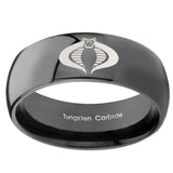 10mm Cobra Dome Black Tungsten Carbide Men's Bands Ring