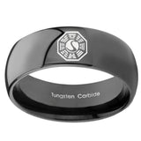 10mm Lost Dharma Dome Black Tungsten Carbide Mens Bands Ring