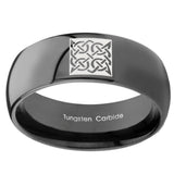 10mm Celtic Design Dome Black Tungsten Carbide Men's Bands Ring