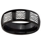 10mm Multiple Celtic Dome Black Tungsten Carbide Men's Promise Rings