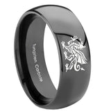 10mm Dragon Dome Black Tungsten Carbide Men's Engagement Ring