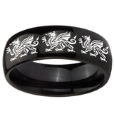 10mm Multiple Dragon Dome Black Tungsten Carbide Men's Engagement Ring
