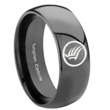 10MM Classic Dome Mass Effect Shiny Black Tungsten Carbide Men's Ring