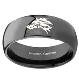 10mm Wolf Dome Black Tungsten Carbide Custom Mens Ring