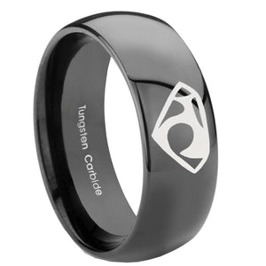 10mm House of Van Dome Black Tungsten Carbide Wedding Band Mens