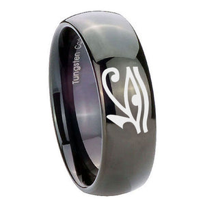 10mm Seeing Eye Dome Black Tungsten Carbide Mens Engagement Ring