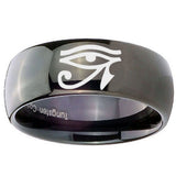 10mm Seeing Eye Dome Black Tungsten Carbide Mens Engagement Ring