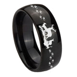 10mm Deer Hunting Dome Black Tungsten Carbide Mens Anniversary Ring