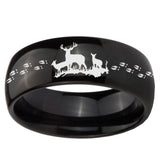 10mm Deer Hunting Dome Black Tungsten Carbide Mens Anniversary Ring