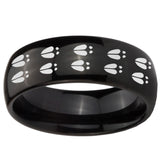 10mm Deer Tracks Dome Black Tungsten Carbide Mens Wedding Ring