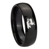 10mm Deer Hunting Dome Black Tungsten Carbide Men's Wedding Ring