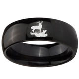 10mm Deer Hunting Dome Black Tungsten Carbide Men's Wedding Ring