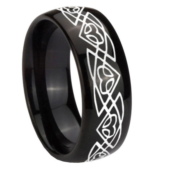 10mm Celtic Braided Dome Black Tungsten Carbide Mens Anniversary Ring