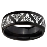 10mm Celtic Knot Dome Black Tungsten Carbide Mens Anniversary Ring