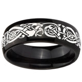 10mm Celtic Knot Dragon Dome Black Tungsten Carbide Men's Band Ring
