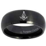 10mm Master Mason Dome Brush Black Tungsten Carbide Men's Wedding Ring