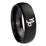 10mm Capricorn Zodiac Dome Brush Black Tungsten Carbide Men's Band Ring