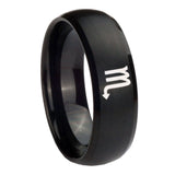 10mm Scorpio Horoscope Dome Brush Black Tungsten Carbide Men's Engagement Ring