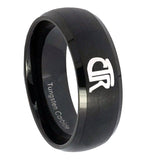 10mm CTR Dome Brush Black Tungsten Carbide Mens Engagement Band