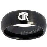 10mm CTR Dome Brush Black Tungsten Carbide Mens Engagement Band