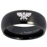 10mm Zelda Skyward Sword Dome Brush Black Tungsten Mens Ring Personalized