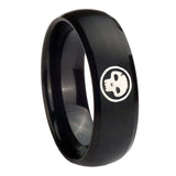 10mm Skull Dome Brush Black Tungsten Carbide Mens Bands Ring