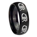 10mm Multiple CTR Dome Brush Black Tungsten Carbide Men's Promise Rings