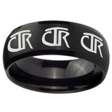 10mm Multiple CTR Dome Brush Black Tungsten Carbide Men's Promise Rings