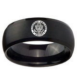 10mm U.S. Army Dome Brush Black Tungsten Carbide Men's Engagement Band