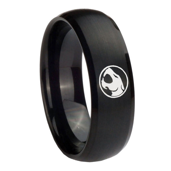 10mm Thundercat Dome Brush Black Tungsten Carbide Men's Ring