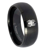 10mm Spiderman Dome Brush Black Tungsten Carbide Wedding Engagement Ring