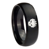 10mm Offspring Dome Brush Black Tungsten Carbide Wedding Engraving Ring