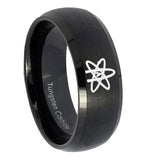 10mm American Atheist Dome Brush Black Tungsten Carbide Mens Bands Ring