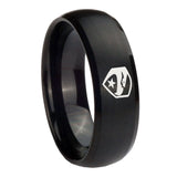 10mm GI Joe Eagle Dome Brush Black Tungsten Carbide Custom Mens Ring