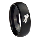 10mm Horse Dome Brush Black Tungsten Carbide Men's Promise Rings