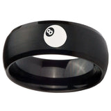 10mm 8 Ball Dome Brush Black Tungsten Carbide Mens Engagement Ring