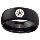 10mm Magic The Gathering Dome Brush Black Tungsten Carbide Personalized Ring