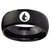 10mm Magic Gathering Dome Brush Black Tungsten Carbide Engagement Ring