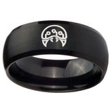 10mm Metroid Dome Brush Black Tungsten Carbide Men's Wedding Band