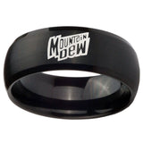 10mm Mountain Dew Dome Brush Black Tungsten Carbide Engagement Ring