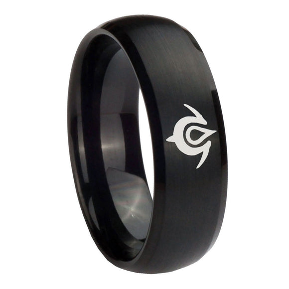 10mm Naga Dome Brush Black Tungsten Carbide Men's Wedding Band