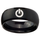 10mm Power Dome Brush Black Tungsten Carbide Mens Anniversary Ring