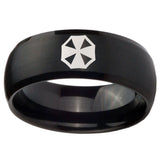 10mm Resident Evil Dome Brush Black Tungsten Carbide Mens Promise Ring